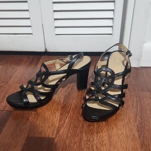 Naturalizer Black Strappy Heels